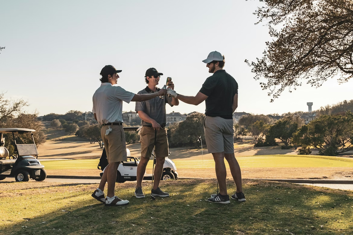 Catch the Spy social deduction game during golf rounds